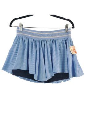 NWT Free People High Dive Blue Skirt With Built-In Shorts Sz M Stretch Waistband